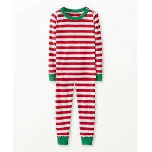 Hanna Andersson Kids Striped Long John Pajama Set in 
Hanna Red/White Size 8